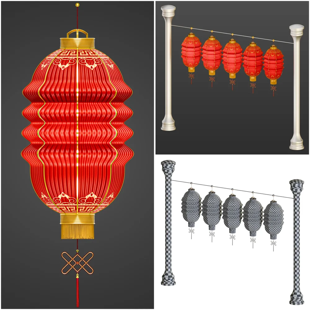 Realistic Chinese New Year Red Lantern 747b392f-edb4-473e-b4c7-64a4461d95be