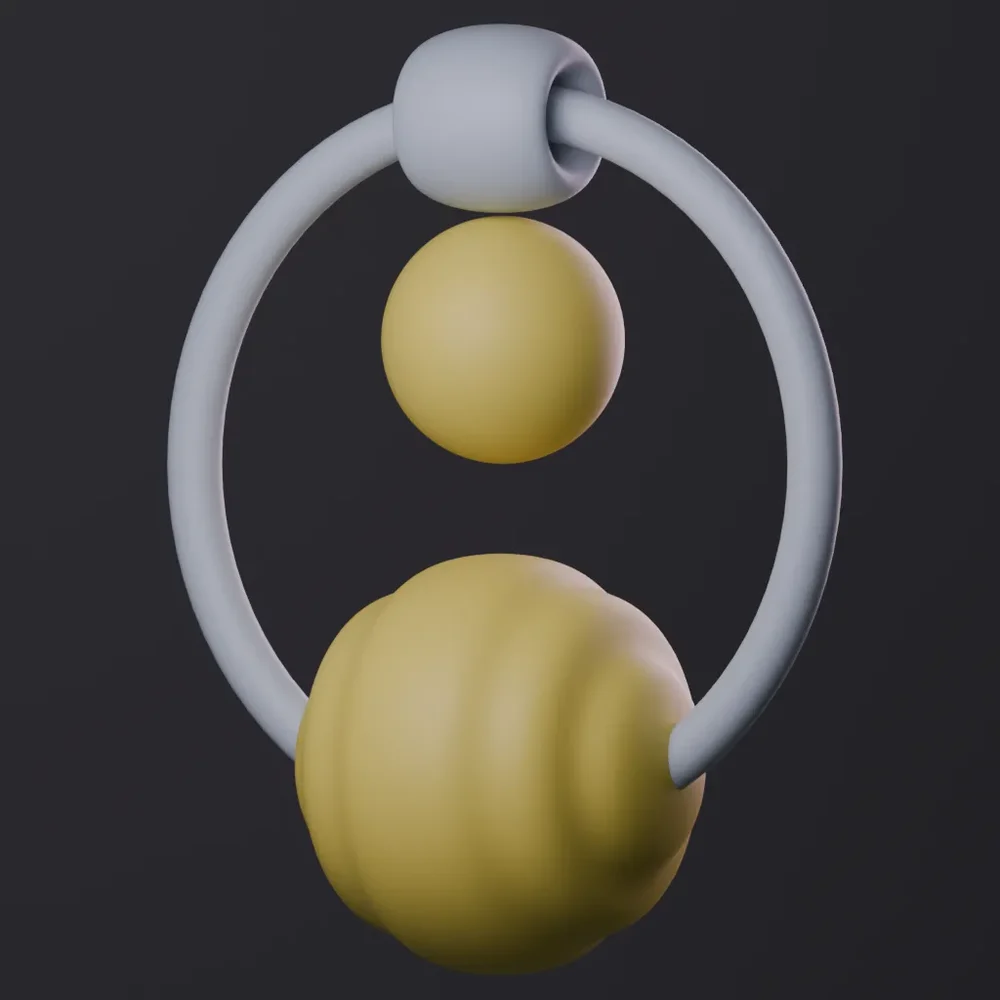 Modern Circular Earring With Bold Bead