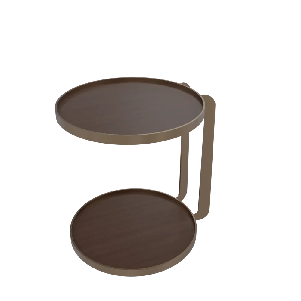 Table Side Bronze And Wood