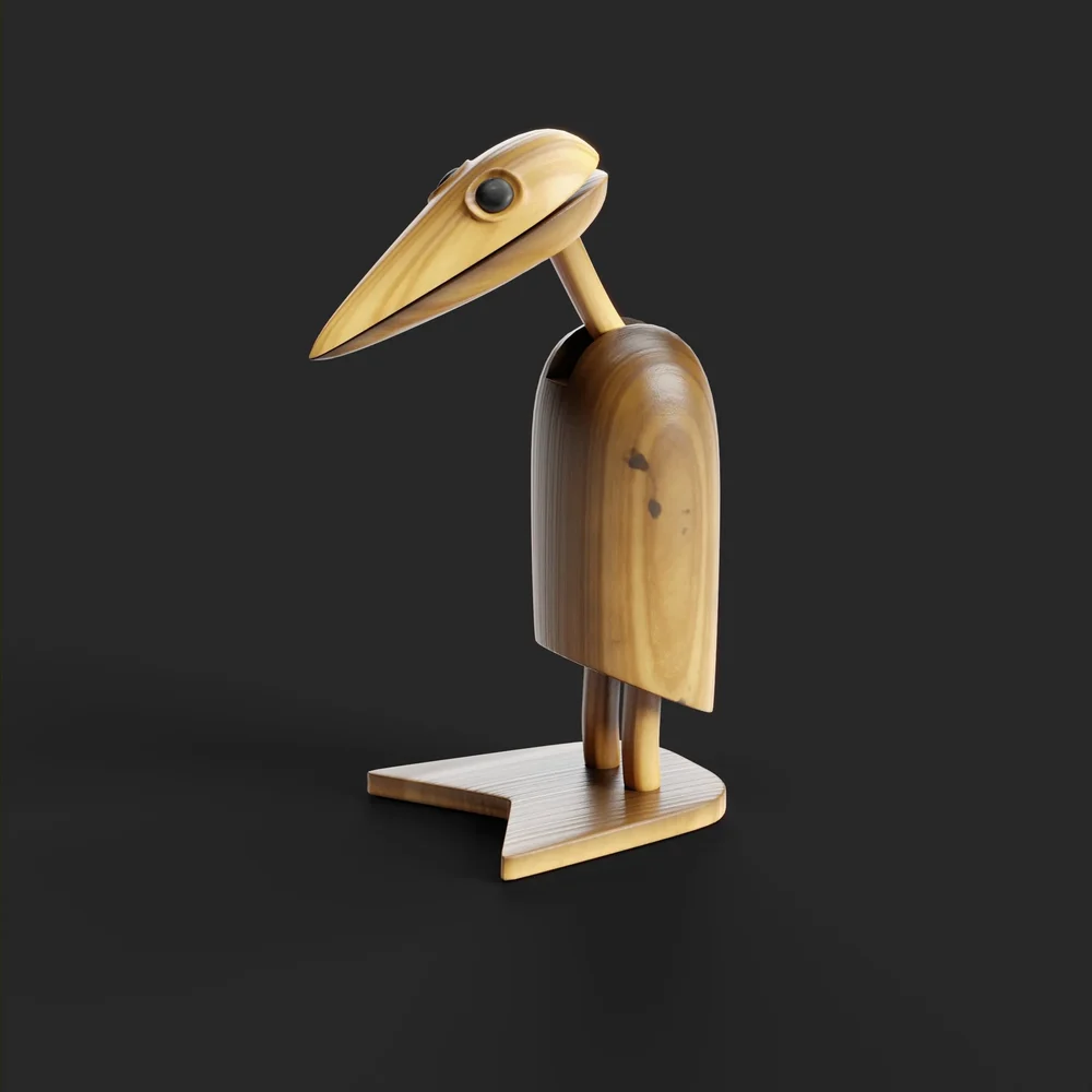 Wooden Duck Figurine