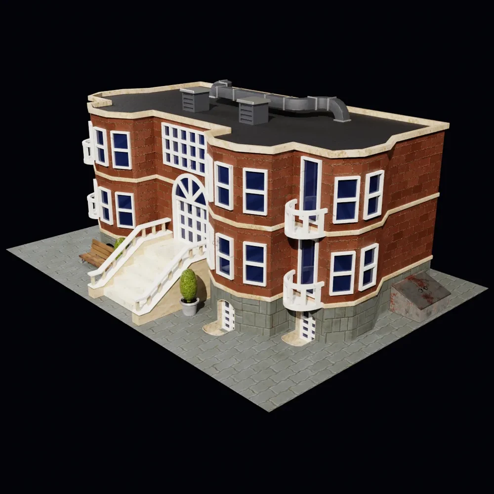 Stylized Cartoon Home Office