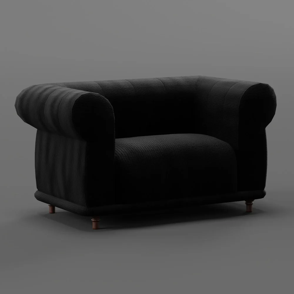 Wide Cloth Arm Chair