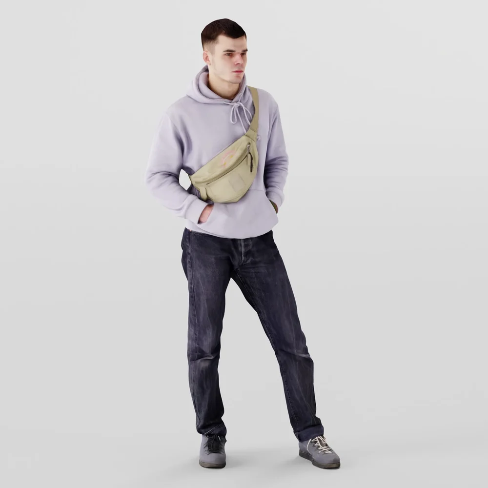 Guy In Lilac Hoodie