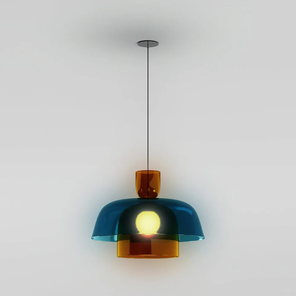 Blue Modern Glass Lamp