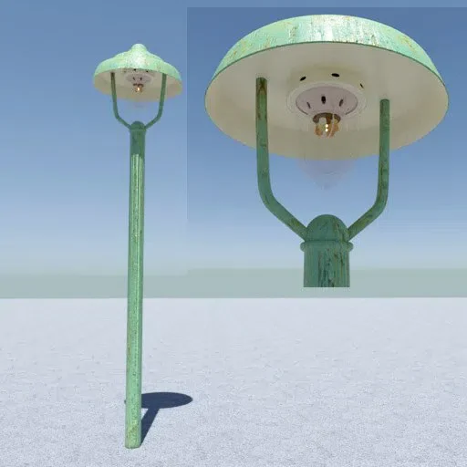 Historic Gas Street Lamp Off
