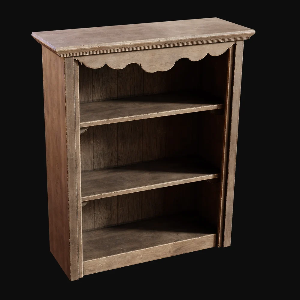Old Simple Wooden Bookcase Short