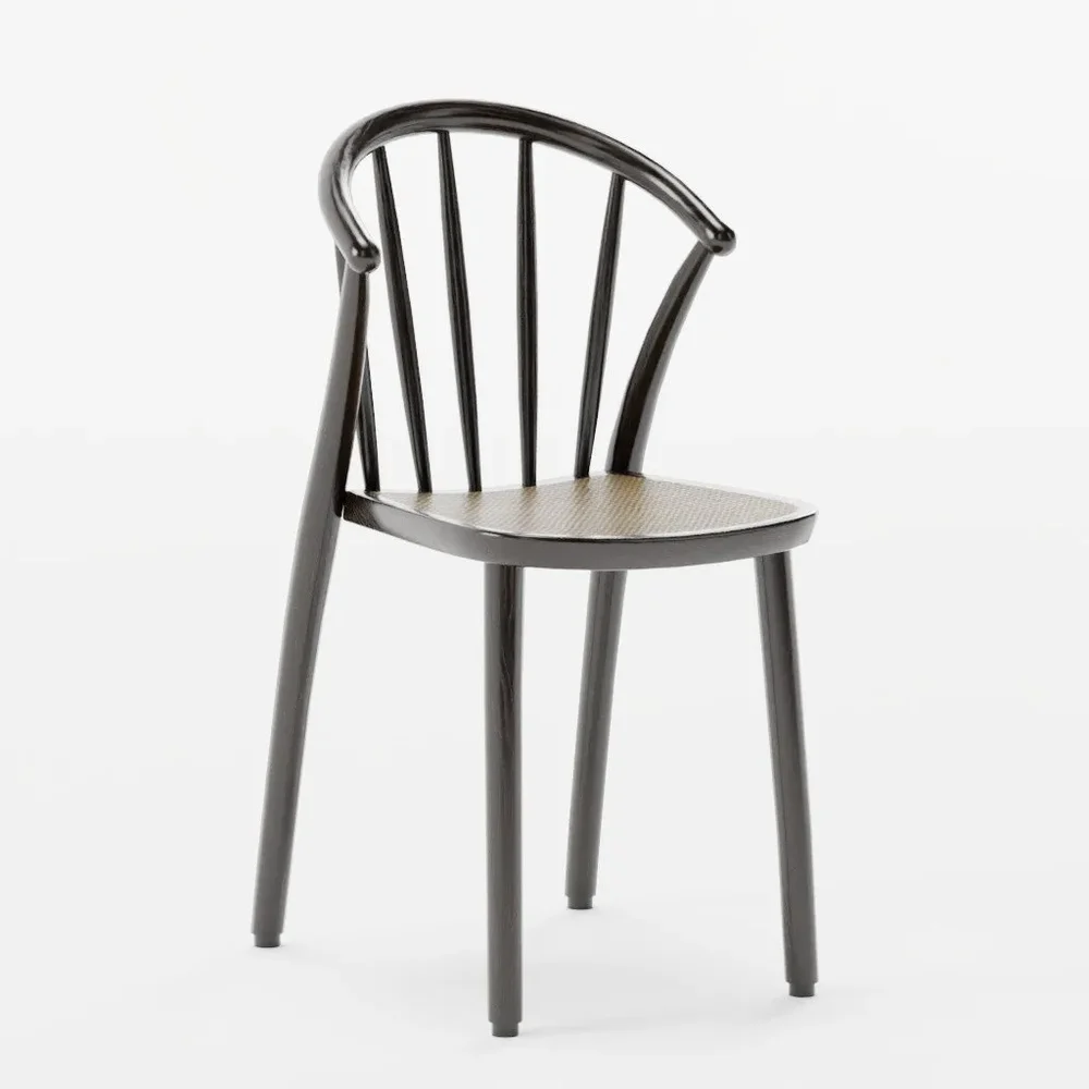 Wooden Chair With Arched Back