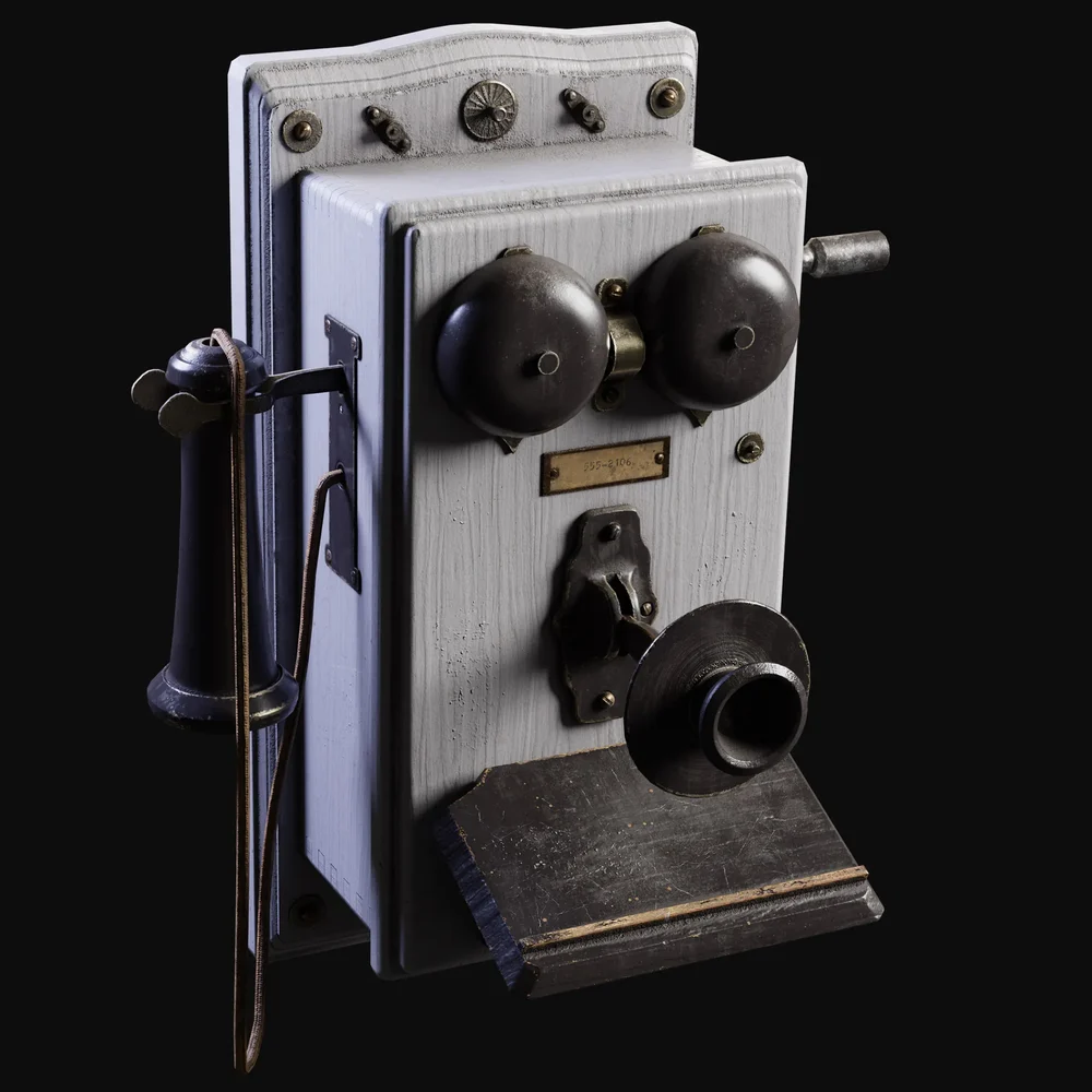 Old Writing Shelf Wall Phone White