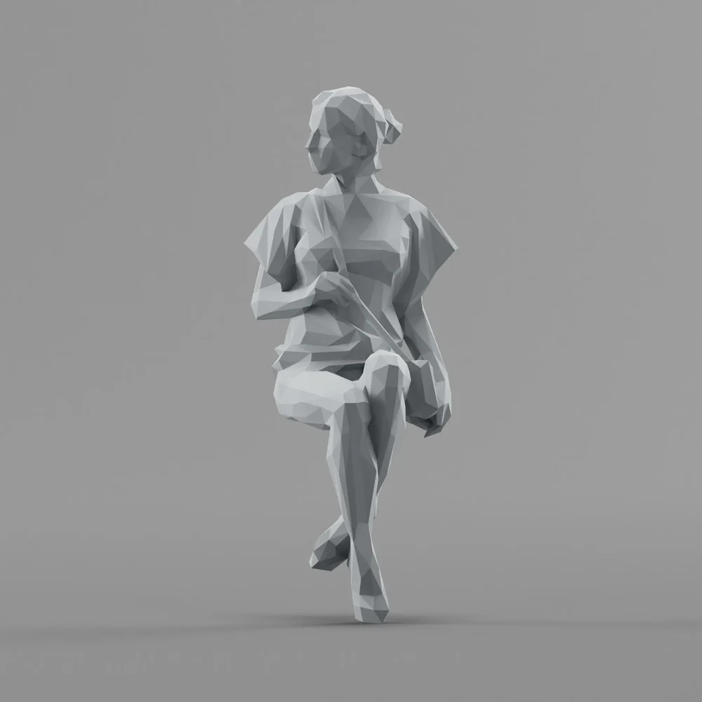 Lowpoly Female Sitting
