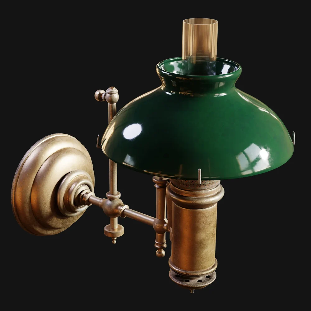 1800s Wall-Mounted Kerosene Student Lamp