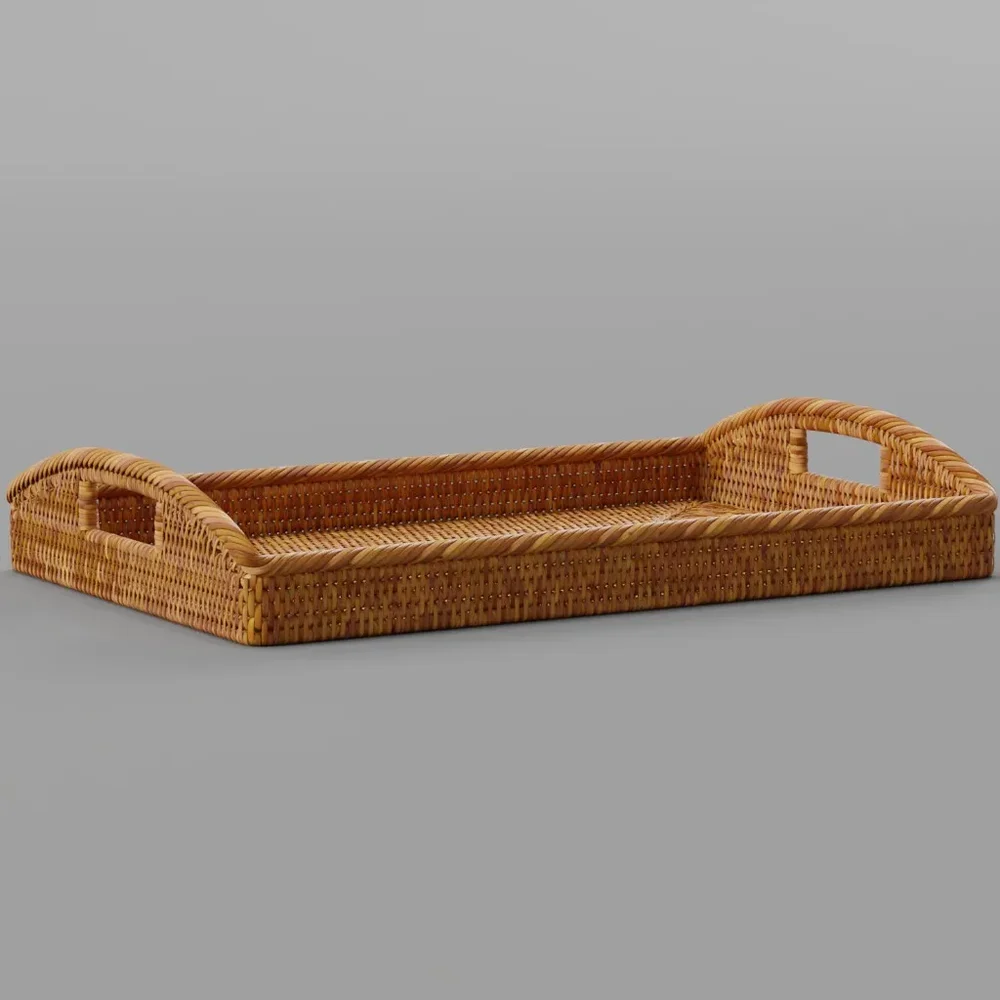 Bamboo And Rattan Food Tray