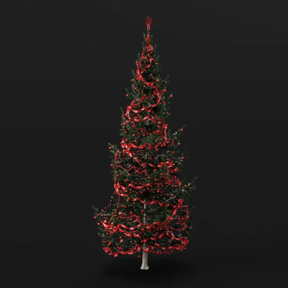Christmas Tree Green Red Large