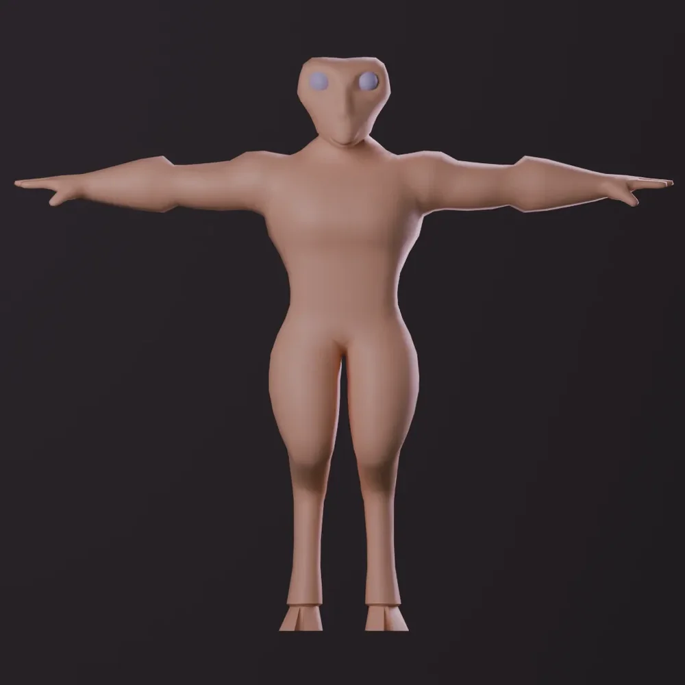 Alien Humanoid Base Mesh