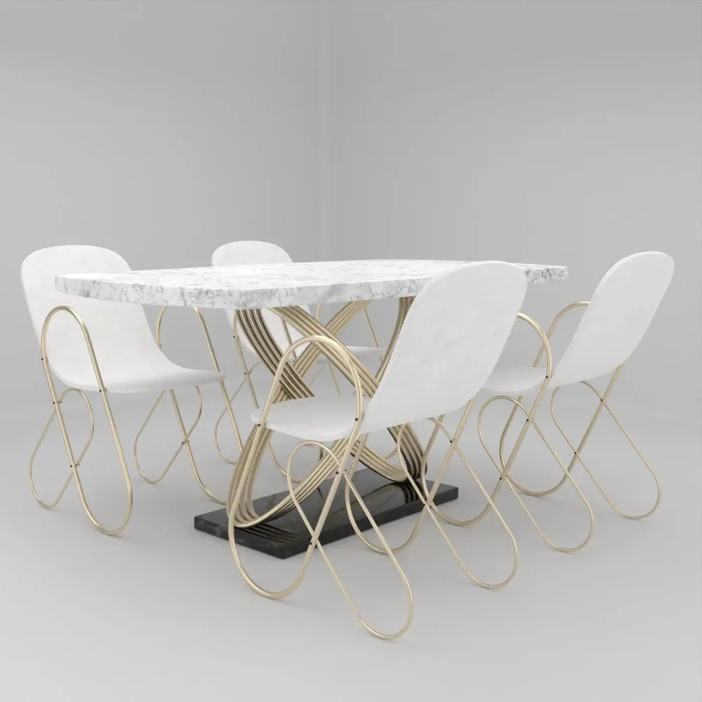 Brass Rings Dining Table Set