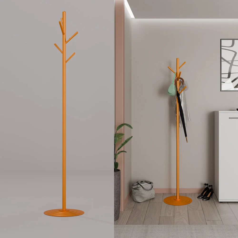 Orange Iron Coat Rack