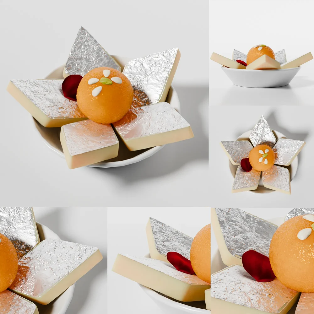 Kaju Katli Plate With Sweets