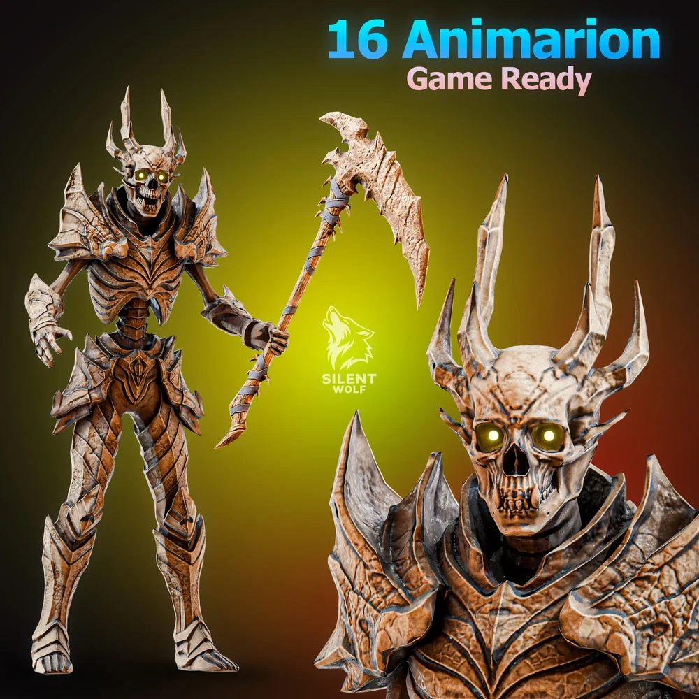 Skeleton Warrior-Rigged-Animated