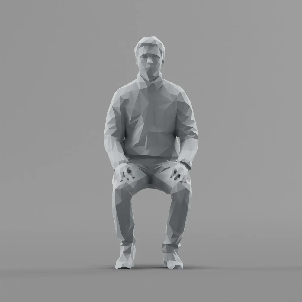 Lowpoly Male Sitting
