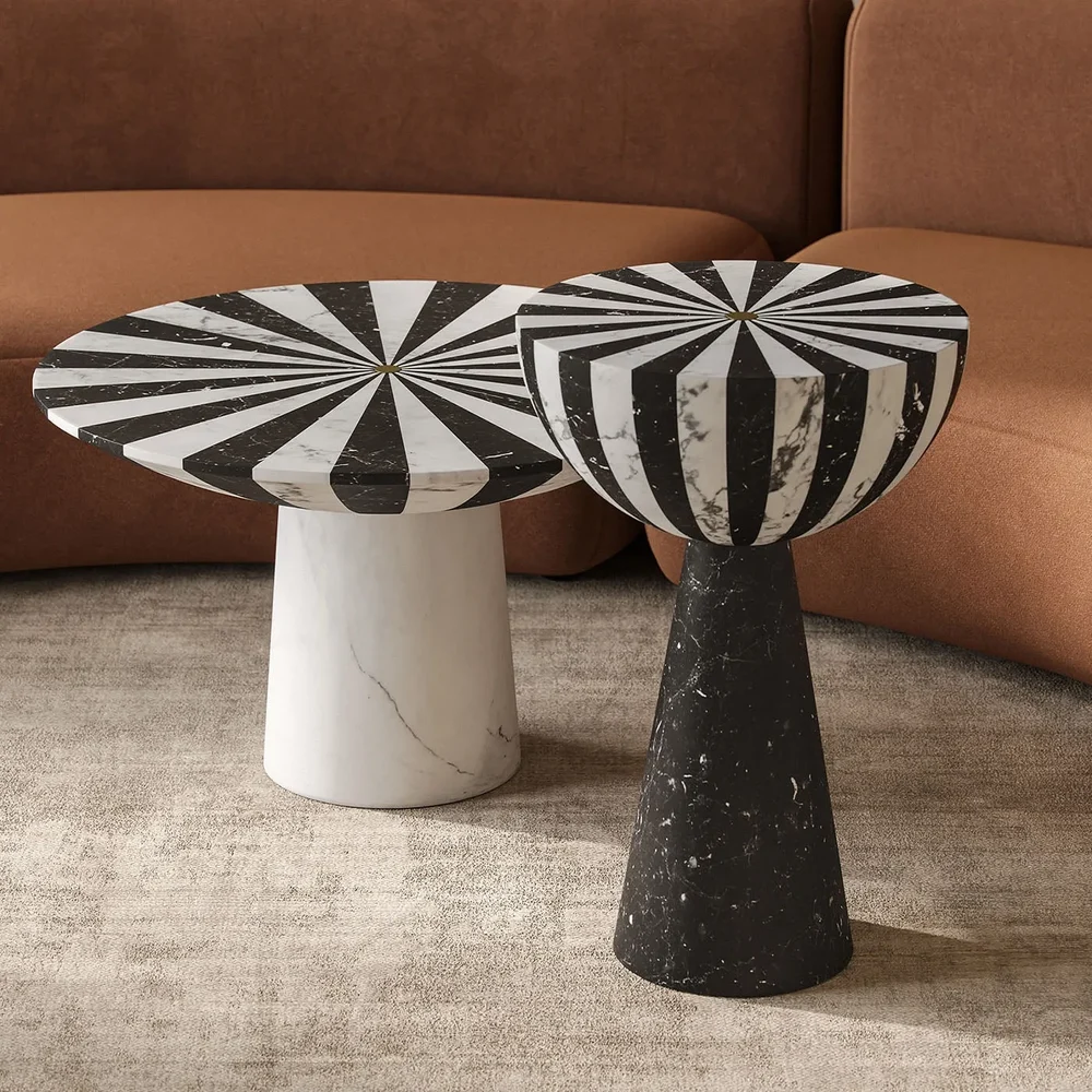 Nova White And Black Marble Coffee Table