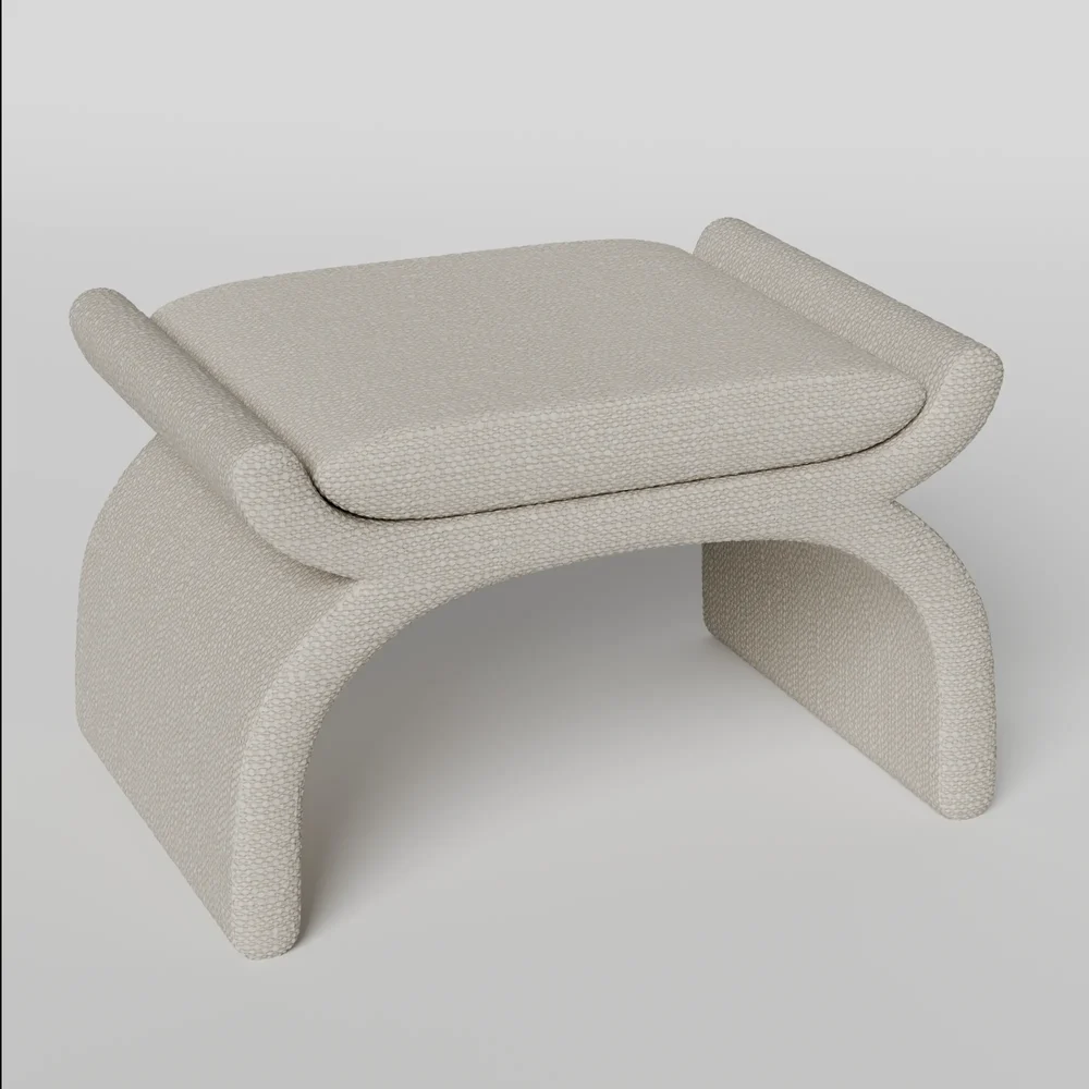 Modern Fabric Pouf
