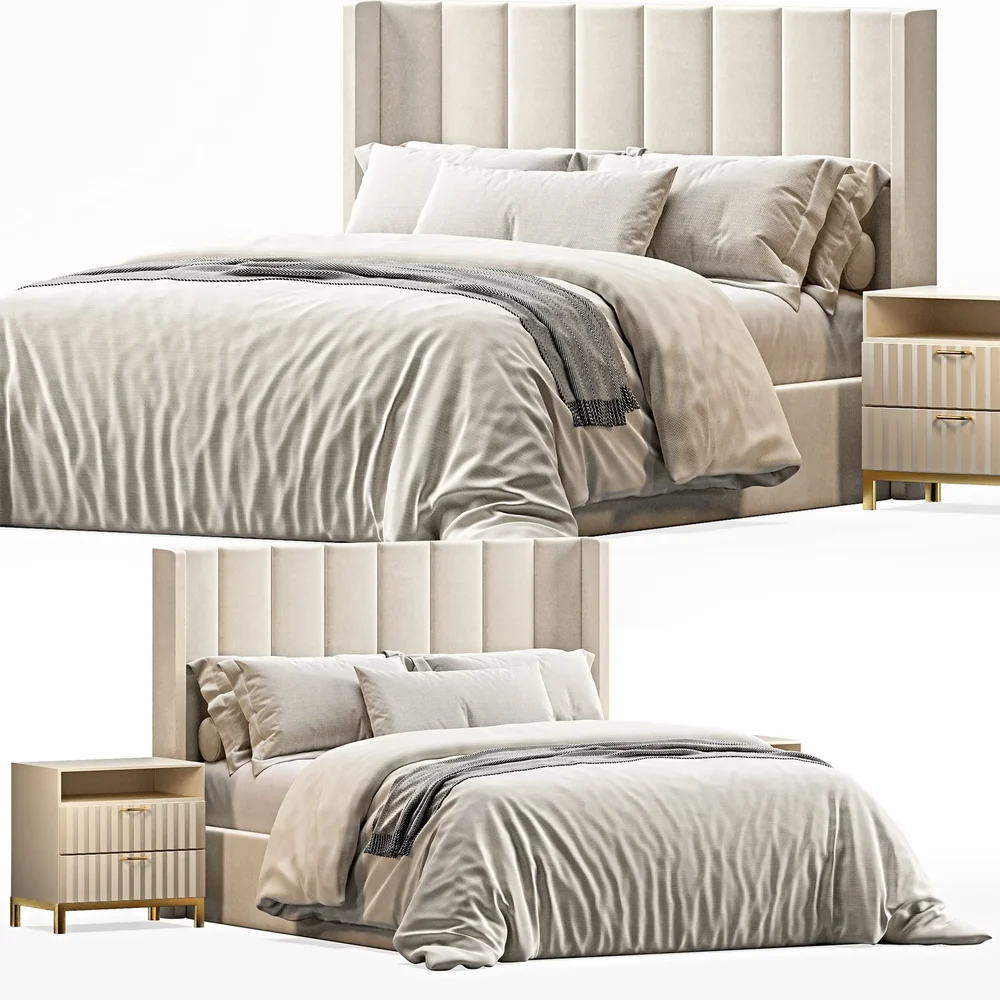 Bed Emilie Upholstered Fabric