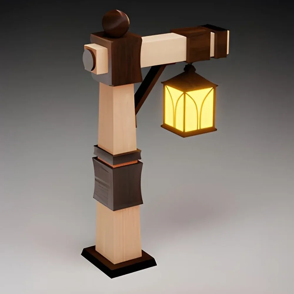 Classic Lamp Post Low Poly