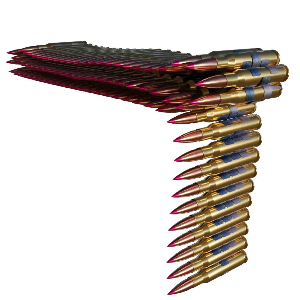 Ammo Chain, Geometry Nodes, 50bmg Low
