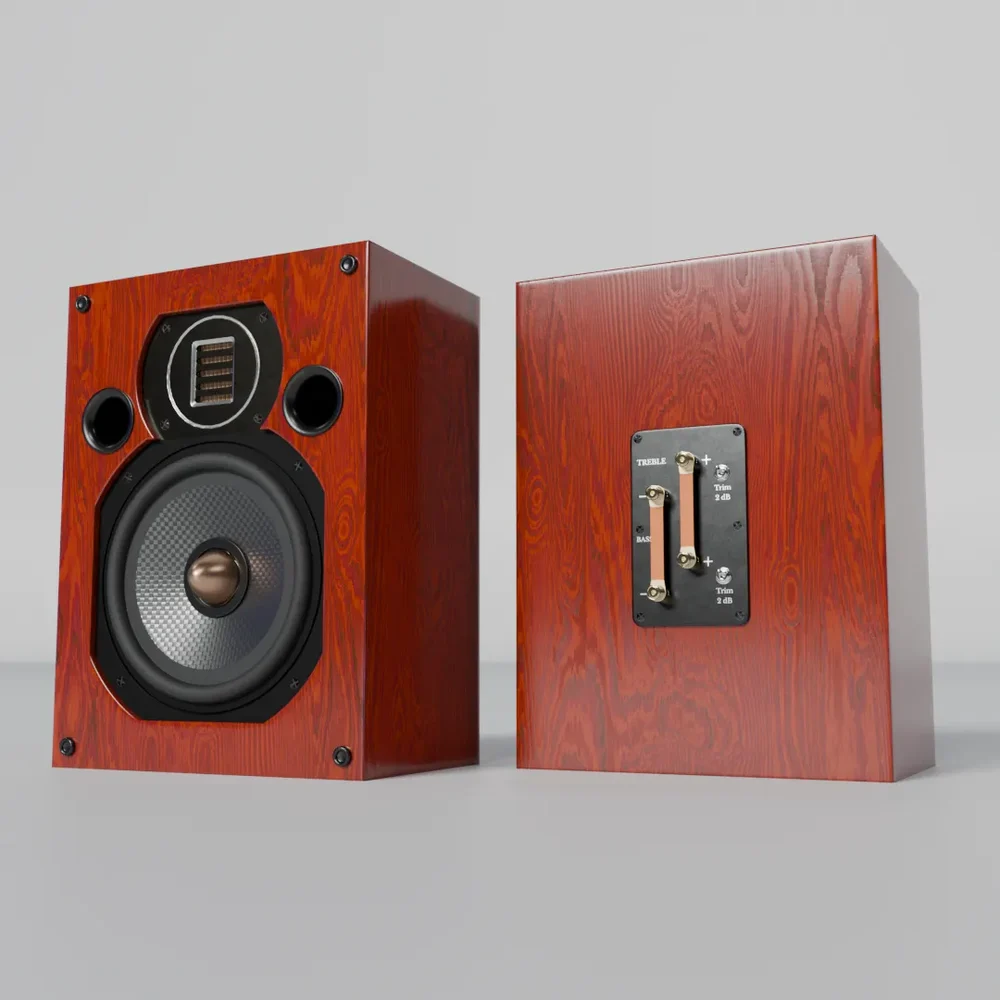Hi Fi Audio Monitor 7 Inch Red Wood