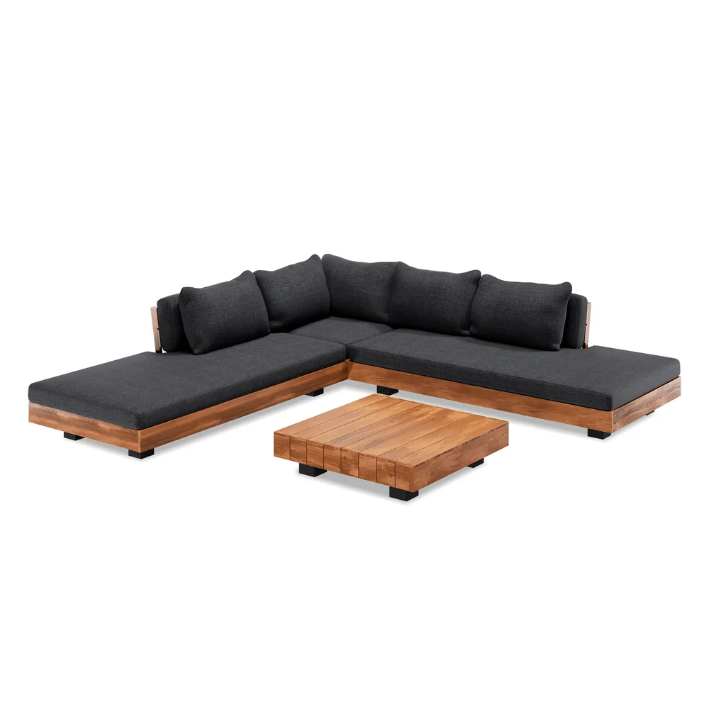 Lubek Slate Gray Low Corner Sectional