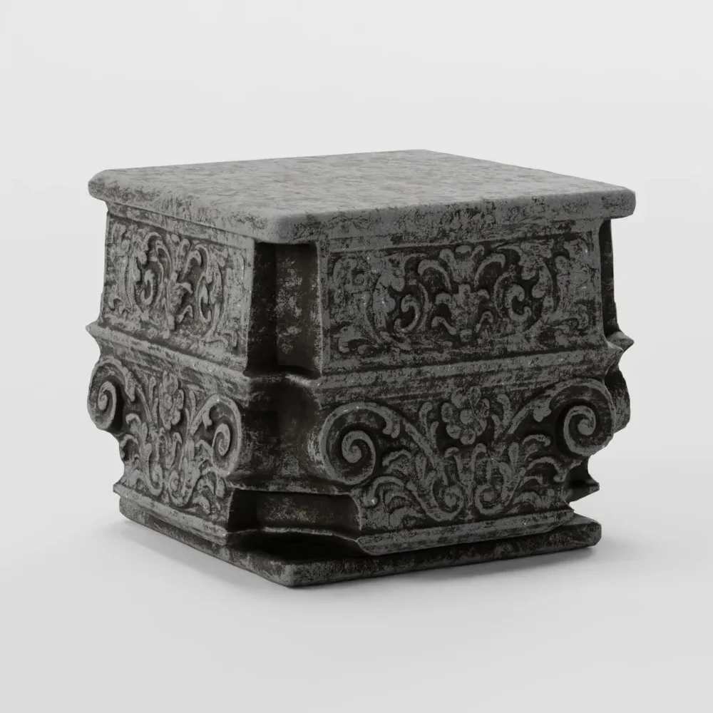Stone Plyth Column Top Dark