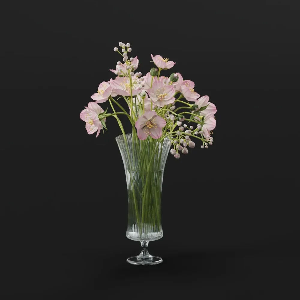 Pink Blossom Glass Vase