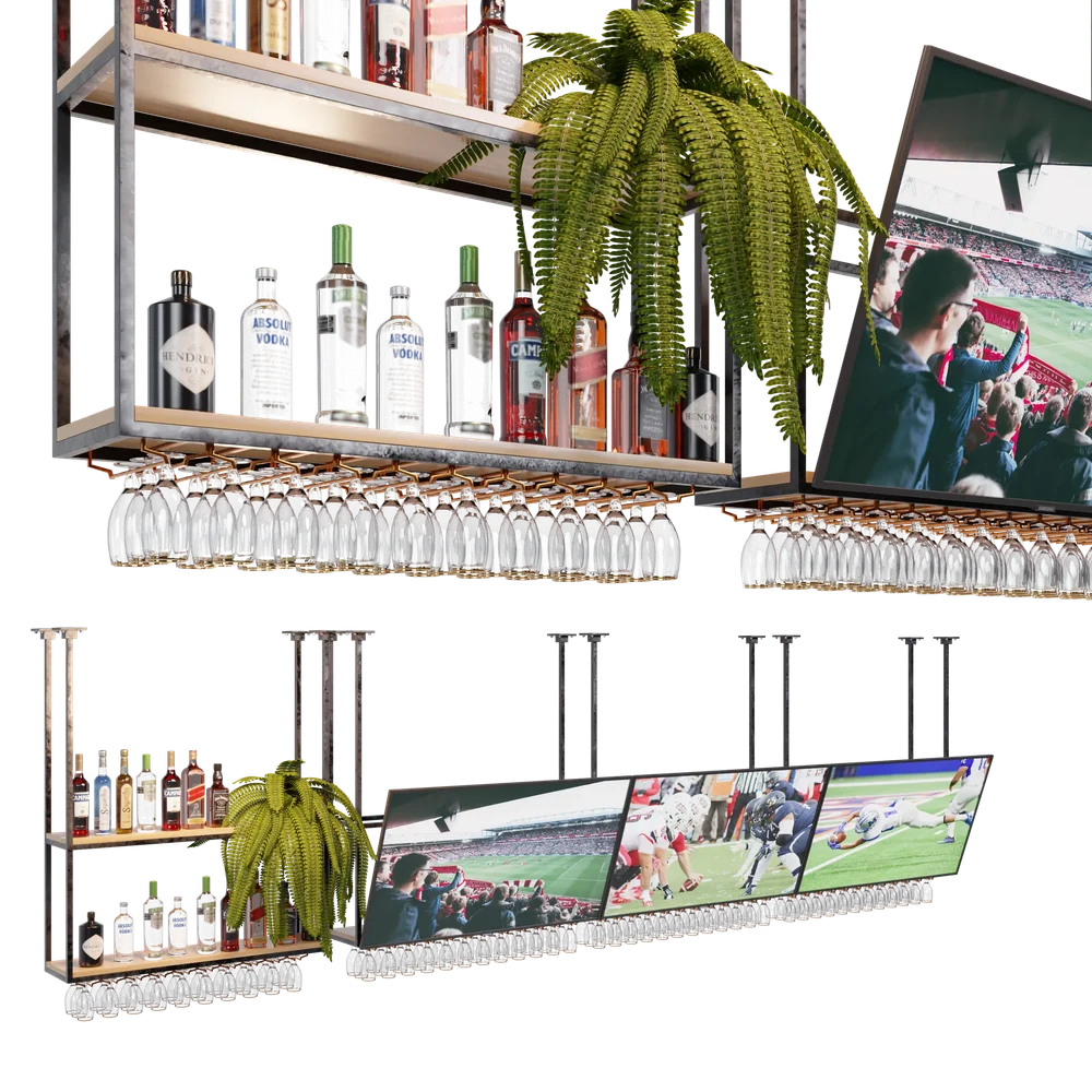 Bar Ceiling Shelf And Tv