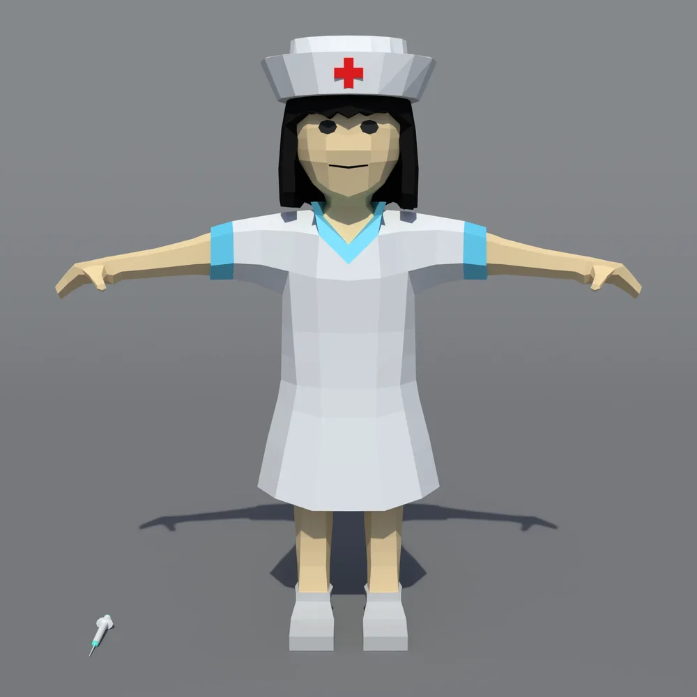 Low Poly Nurse Rigged