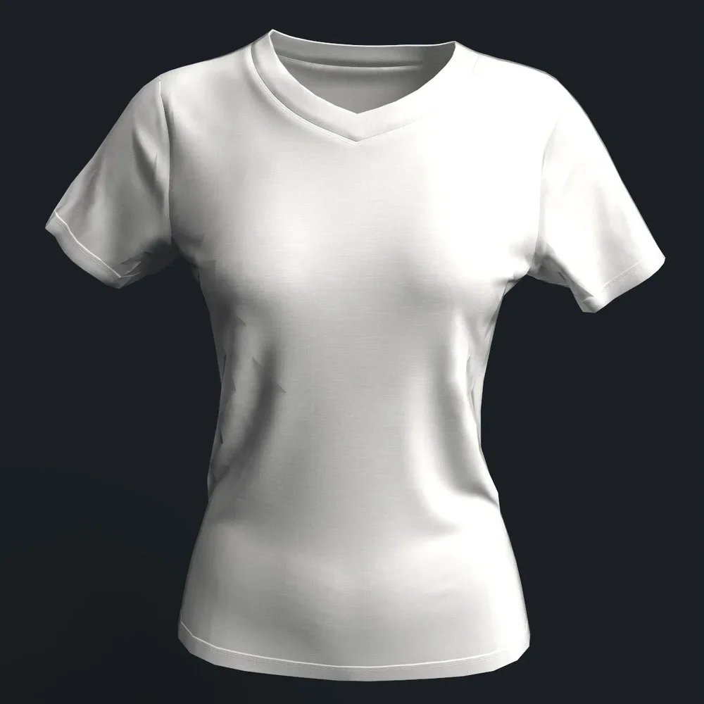 White Women's V-Neck Shirt