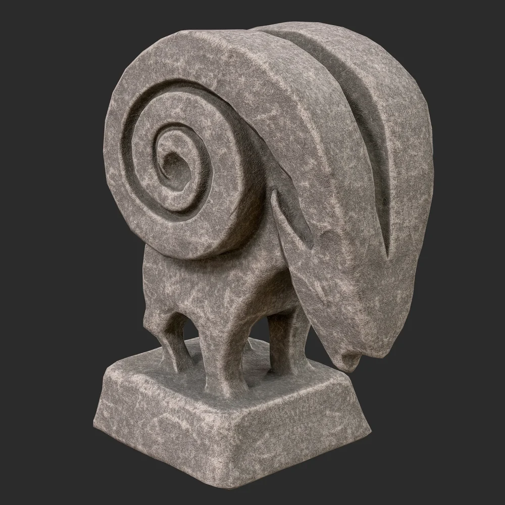 Ram Abstract Stone Statue