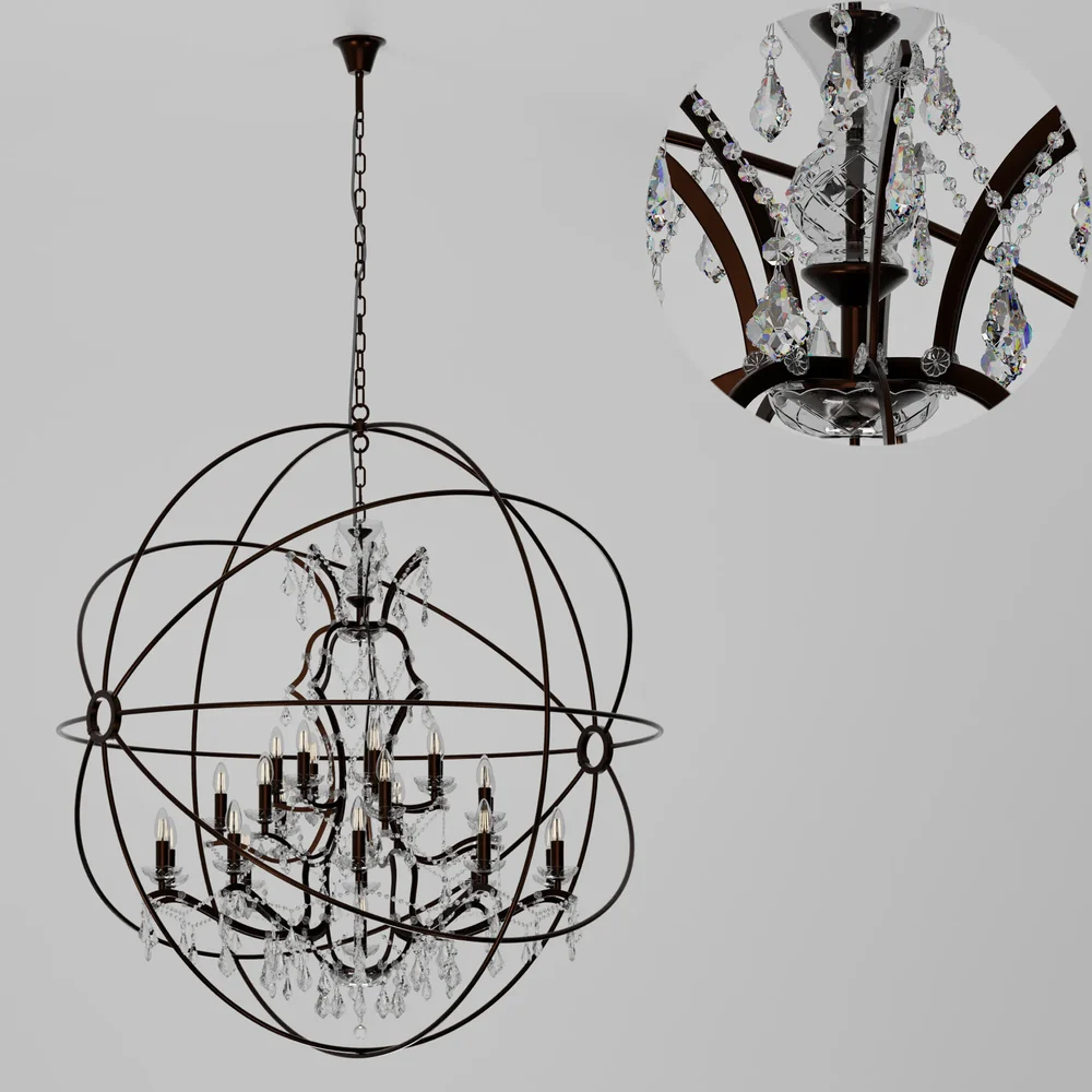 Crystal Globe Orb Chandelier