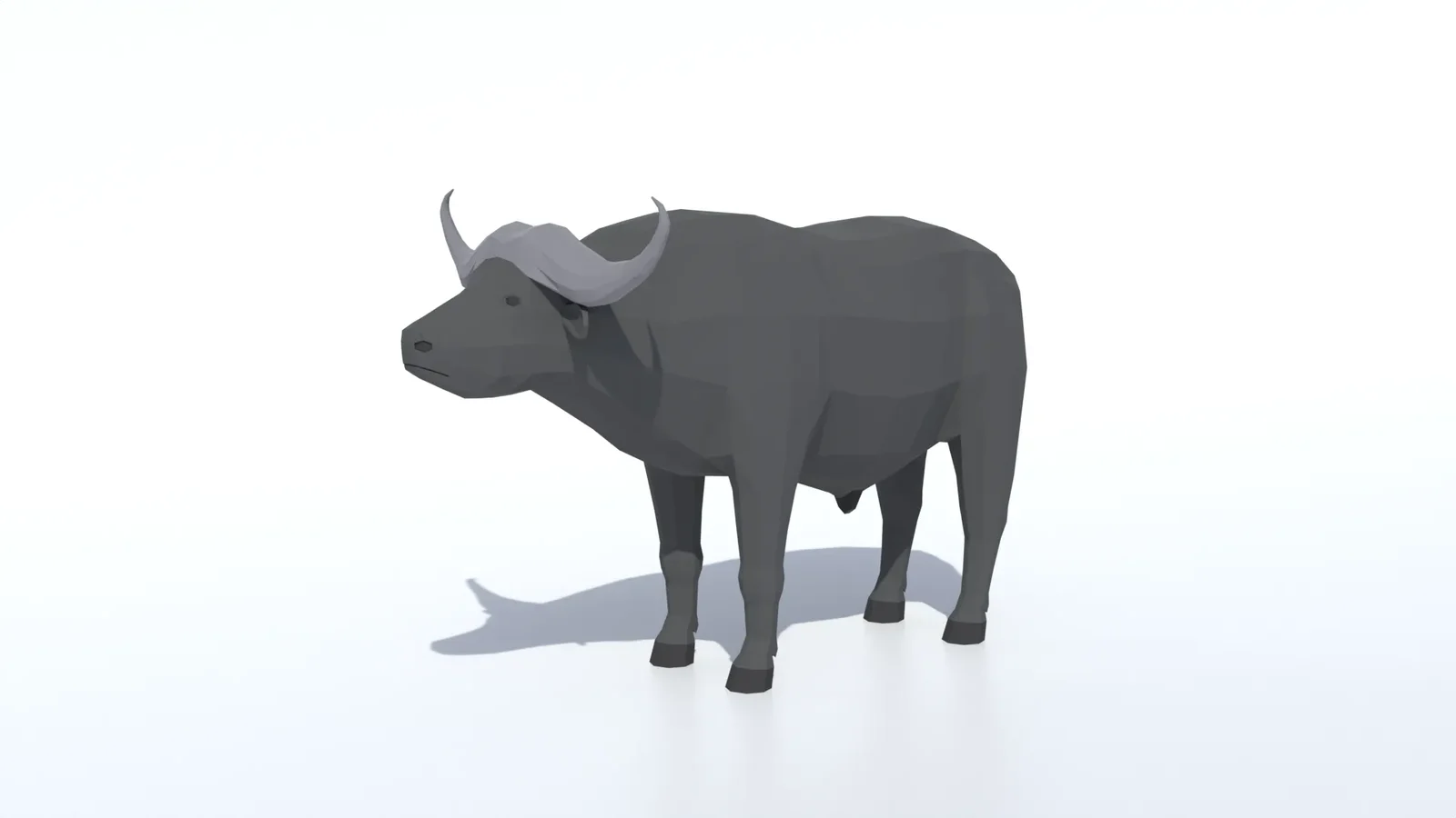 Low Poly African Buffalo