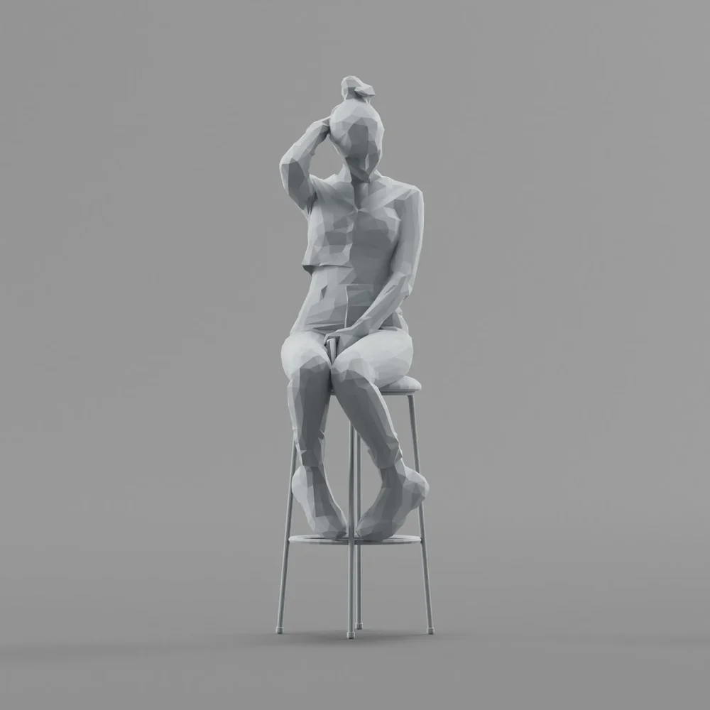 Lowpoly Female Sitting