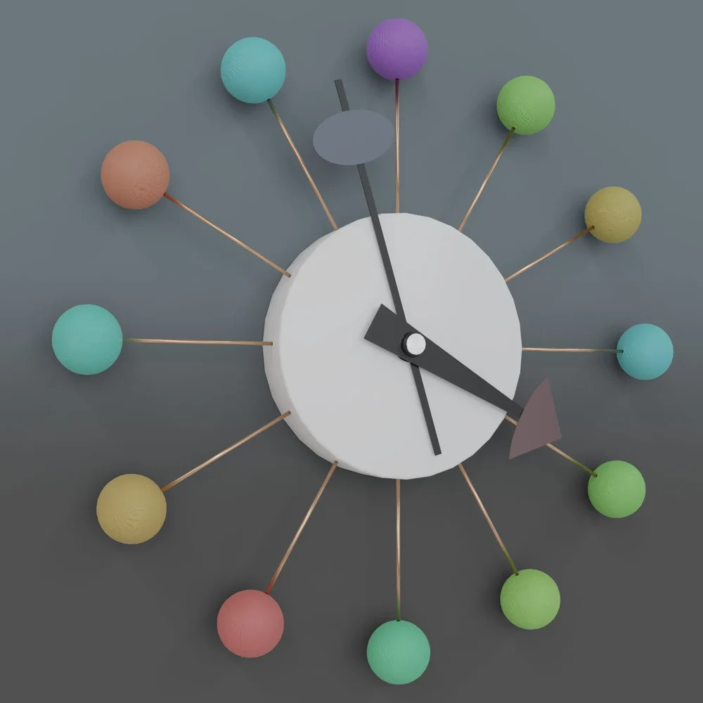 Wood Balls Wall Clock