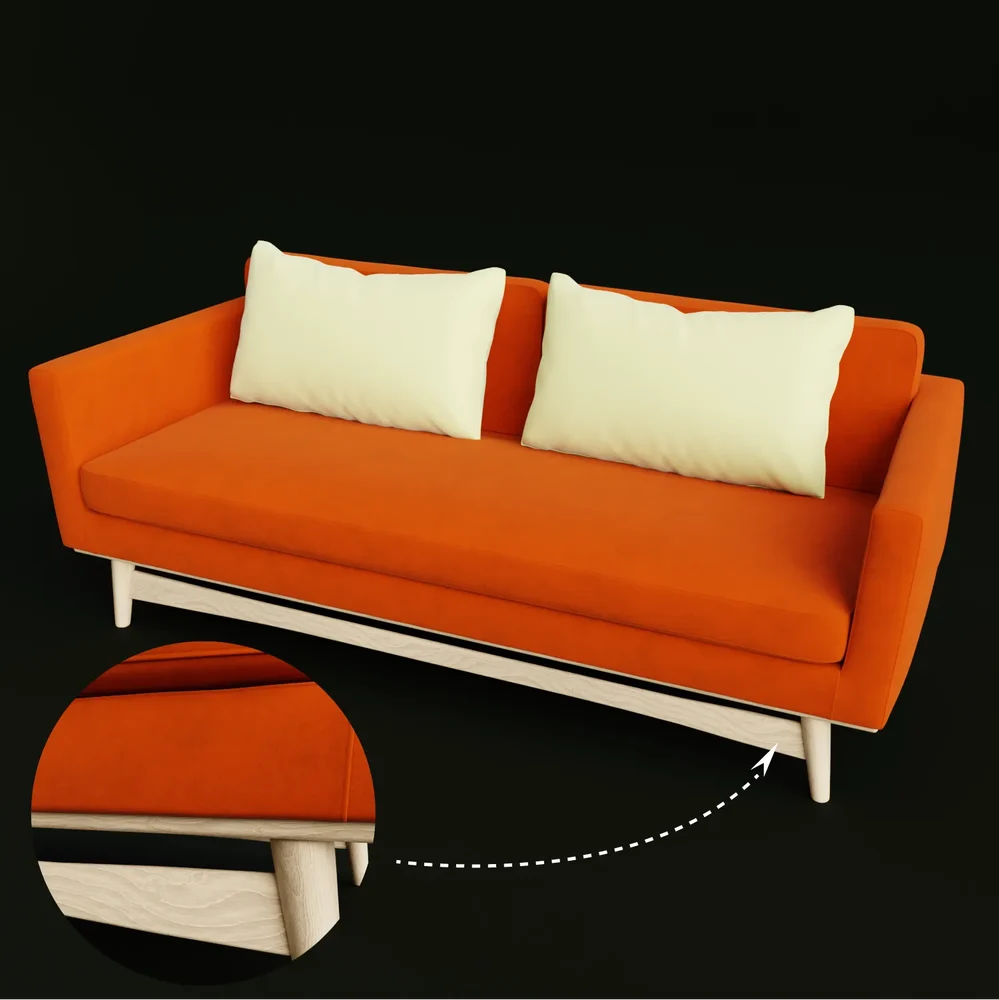 Modern Sofa With Wooden Base