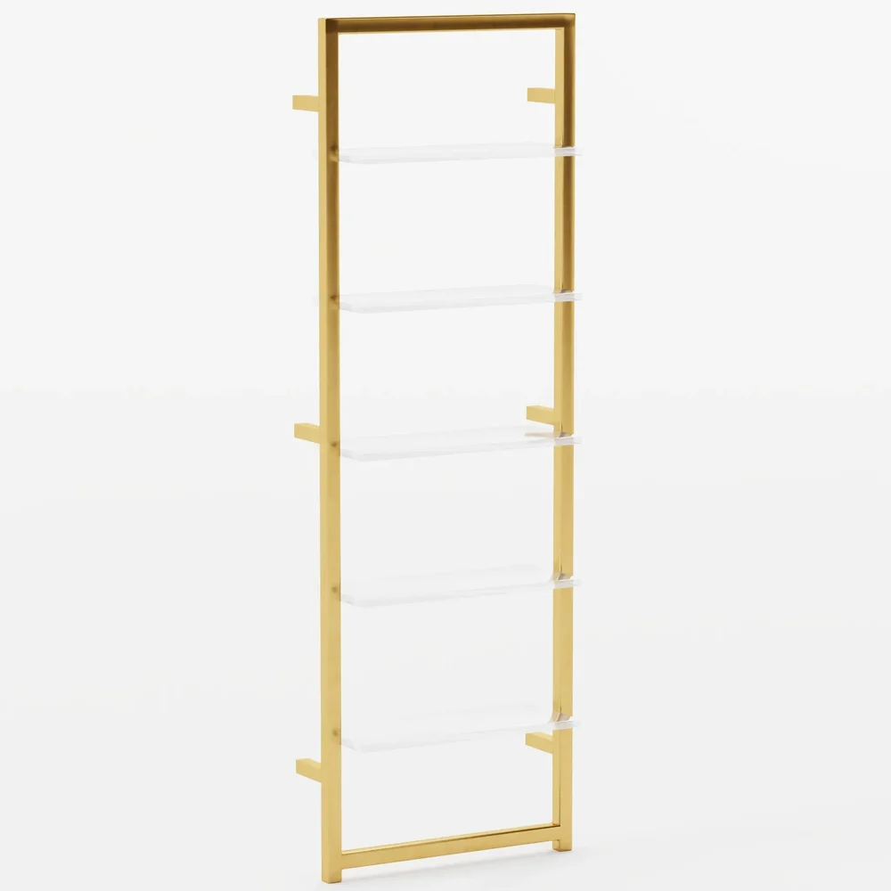 Tesso Brass Metal Wall Mount Bookshelf