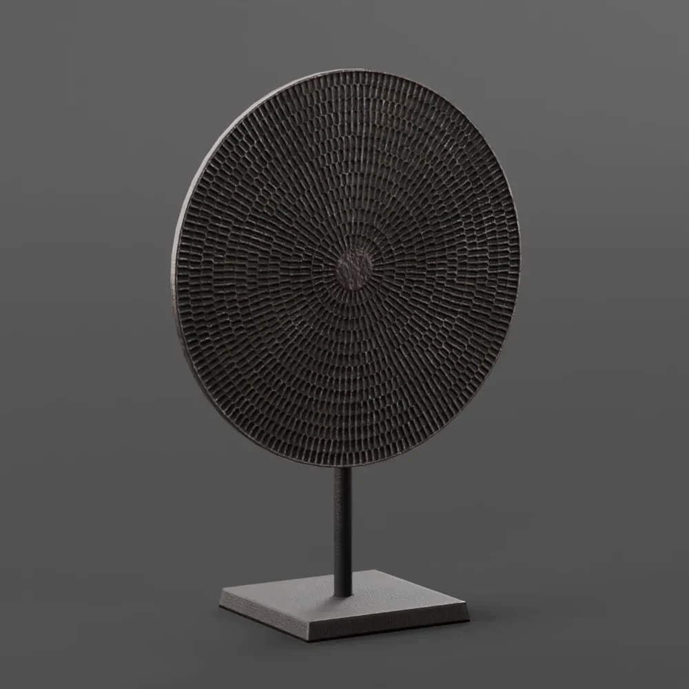 Modern Decorative Woven Disc Sculpted In Blender