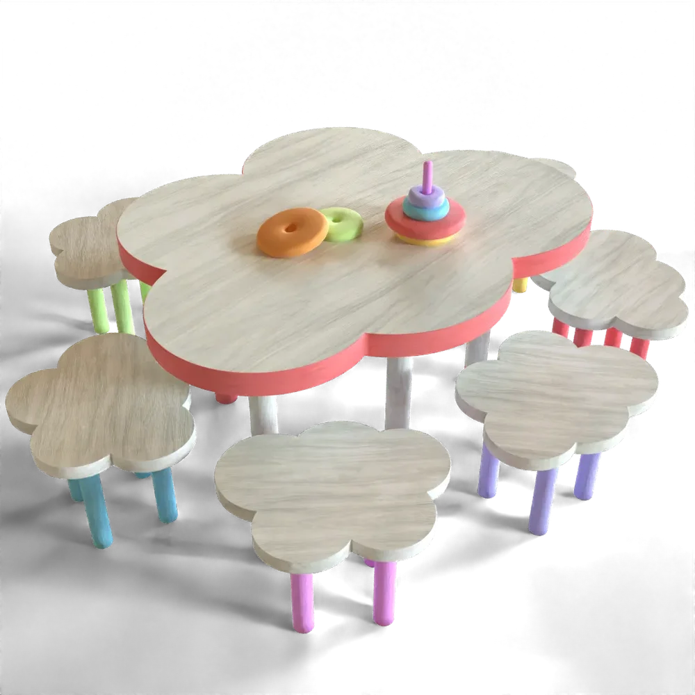 Wooden Children's Table With Chairs