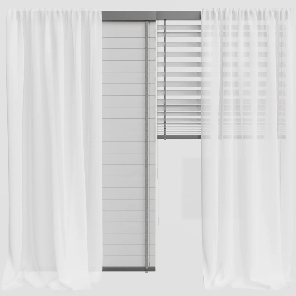 Gd Silk And Wooden Blinds Set