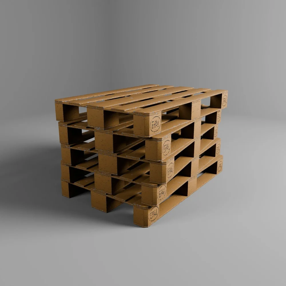 Wooden Euro Palette (Epal) (Incl. Geometry Nodes Modifier)