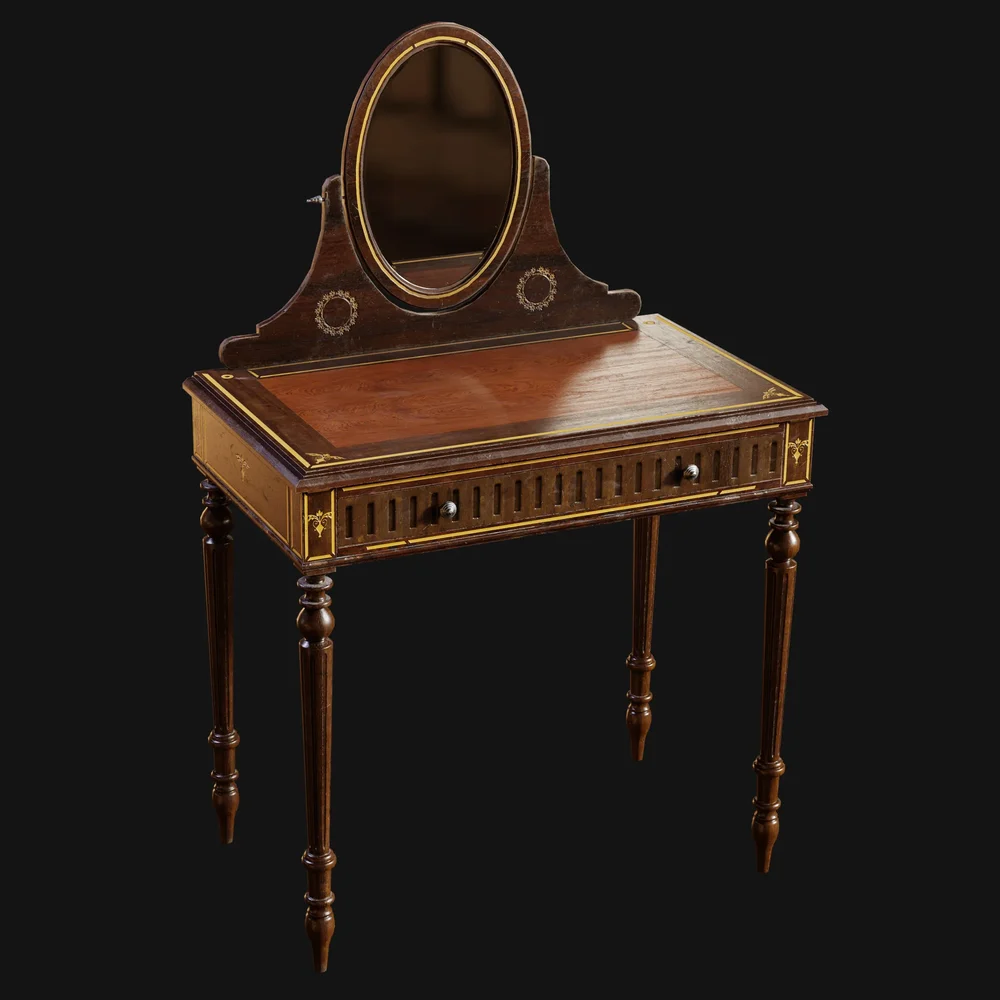 Antique French Vanity Table Ornate