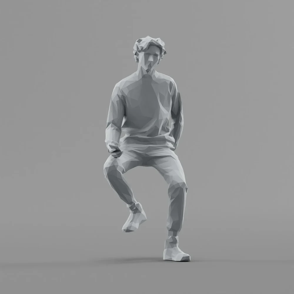 Lowpoly Male Sitting