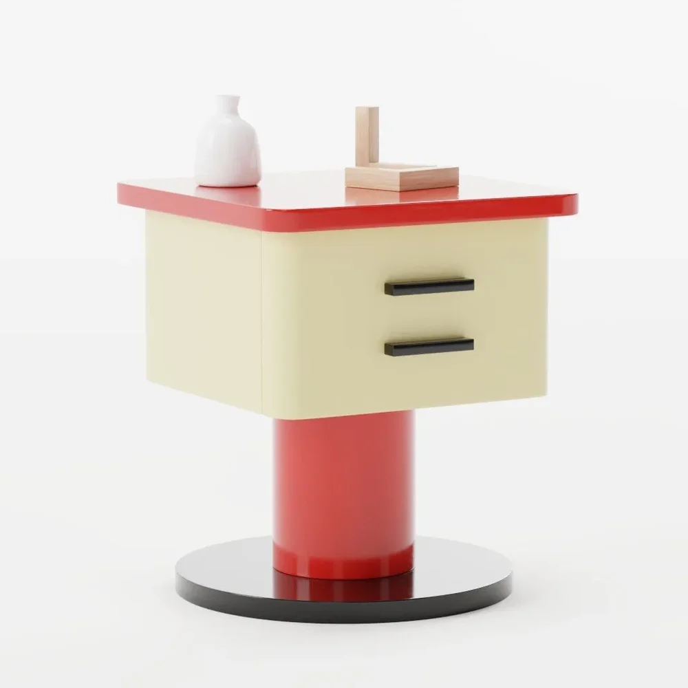 Colored Wooden Bedside Table