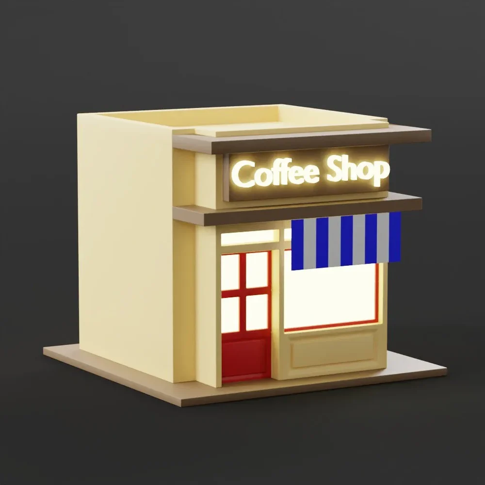 Coffee Shop 3d Graphic Illustration
