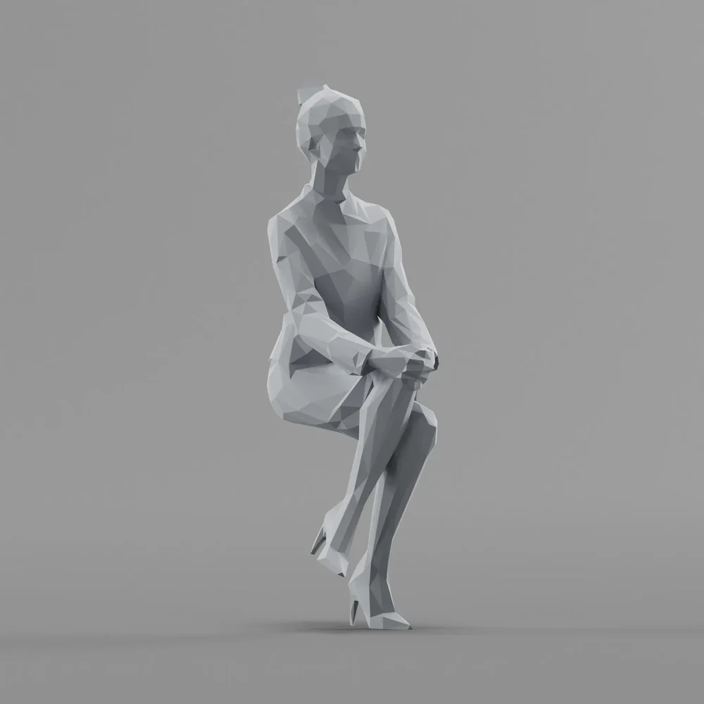 Lowpoly Female Sitting